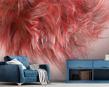 Beibehang טפט סקנדינבי מינימליסטי מופשט קווים אדומים אמנות הטלוויזיה רקע קיר הסלון קישוט חדר השינה 3d טפט