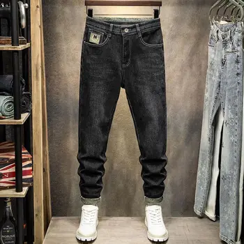 סתיו Mens מותג יוקרה מזויף מעצב בגדים החבר 'ינס שחור מכנסי דגמ