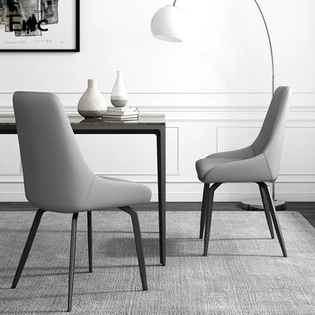 נורדי חיצונית כיסא ארגונומי כסאות אוכל כרית משרד מודרני עור שולחן האוכל יוקרה Silla Comedor ריהוט הבית