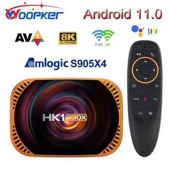 HK1 RBOX X4 Amlogic S905X4 Smart TV Box Android 11 4GB 128G 64GB 2.4 G 5G Dual Wifi BT AV1 HDR 8K Media Player 1000M Set top box