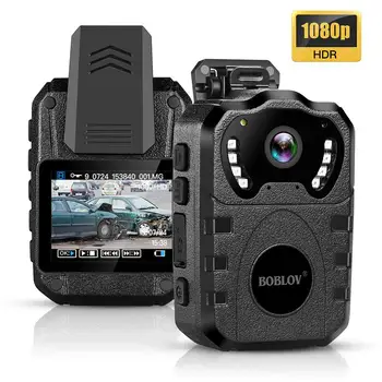 BOBLOV HD 1080P 32GB גוף שחוקים מצלמה נייד רב-תפקודית 170° לילה IR גוף מצלמה מחוברת חזון DVR וידאו המשטרה המצלמה