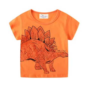 קופץ מטר הגעה חדשה דינוזאורים בנים בנות חולצות כותנה ילדים צמרות בגדים לתינוק Tees תחפושות לילדים