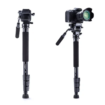 Yunteng VCT-558 מצלמה חדרגל + נוזל פן ראש + Unipod מחזיק עבור Canon Nikon וכל DSLR עם 1/4