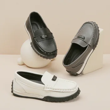 ילדים נעלי ילדים אופנה נעלי עור ילדים מוקסינים להחליק על לנשימה רכה הבלעדי מזדמנים מוקסינים פשוט 2023 אביב החדשה