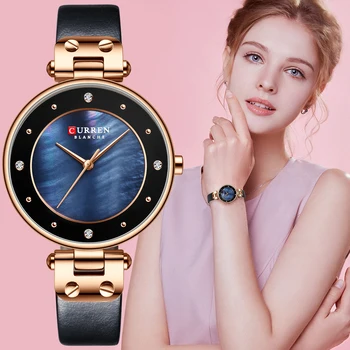 Curren שעונים אישה 2021 מותג מפורסם מזדמנים נשים שעוני יד רוז זהב נקבה שעון נשים קוורץ שעון היד רלו Mujer