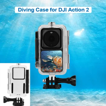 מקרה עמיד למים עבור DJI פעולה 2 60M מגן צלילה מתחת למים דיור מעטפת מסגרת כיסוי עבור אוסמו פעולה 2 אביזרים למצלמה