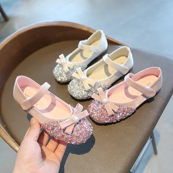 אביב קיץ נסיכת נעלי תינוקת קריסטל ורוד רסיס פרפר בנות אופנה נעלי שמלה ילד סטודנט ילדה Pary הנעל F12221