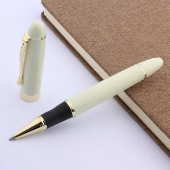 JINHAO X450 לבן חלבי מתכת הזהב מתנה לקצץ עט רולר בול