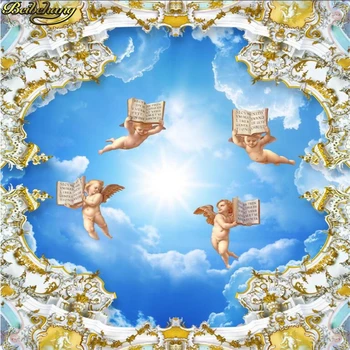 beibehang המסמכים דה parede 3d אירופה התקרה מלאך טפט על קירות 3 d KTV בר מסעדה משובח ציור קיר ניירות מדבקה