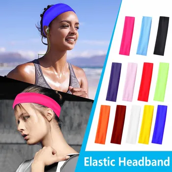 12 צבעים לשיער נשים יוגה כותנה אלסטי לשיער ספורט סרט רחב יוגה כושר Headbands נשים אביזרי שיער