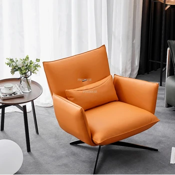מודרנית מעצבים סלון כסאות סקנדינבי מינימליסטי ריהוט הסלון ספה אחת כיסא העור המסתובב עצלן ספה כורסא