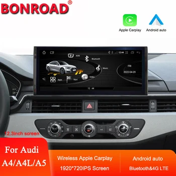 Bonroad אנדרואיד מערכת רדיו במכונית מולטימדיה סטריאו Carplay אוטומטי עבור אאודי A4 A4L A5 2017-2019 WIFI BT IPS מסך מגע צג