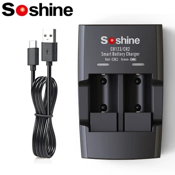 Soshine חכם LiFePO4 CR2 מטען סוללה 3.2 V S5 15266P 16340P 2 חריץ סוללות מטען עבור RCR123 CR2 16340 17335 סוללה USB