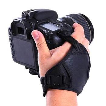 חם! 1pc אחיזת היד מצלמה רצועת עור PU רצועת יד על מצלמה מצלמה צילום אביזרים עבור DSLR