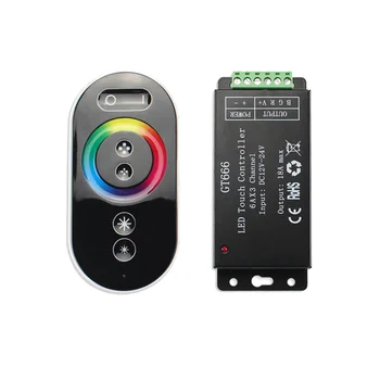 GT666 RGB LED LED הרצועה בקר אלחוטי RF קשר מרחוק DC 12V 24V 18א 3 ערוצים אורות הקלטת מתג דימר