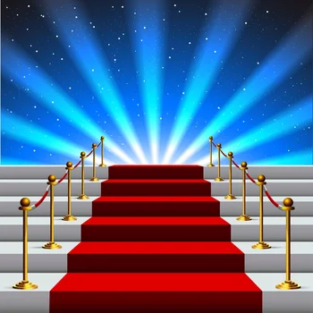 Laeacco שלב השטיח האדום תפאורות מדרגות כוכב אור הזרקורים תינוק מסיבת יום הולדת תמונת רקע Photocall סטודיו לצילום