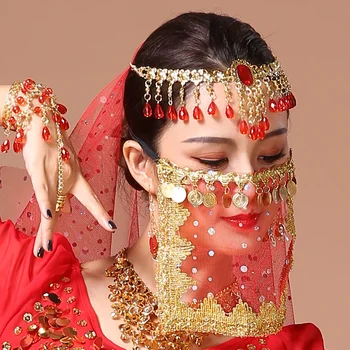 ריקודי בטן הרעלה מסתורית ריקוד הודי מסכת אביזרי ריקוד כיסוי הראש אביזרים שינג ' יאנג ביצועים הגבה מרכז
