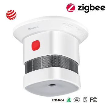 היימן Zigbee גלאי עשן מערכת בית חכם 2.4 GHz רגישות גבוהה בטיחות למניעת עשן חיישן