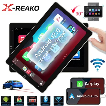 X-REAKO 10.1 אינץ ' 2 Din Carplay רדיו במכונית GPS נגן מולטימדיה אנדרואיד 12 אוניברסלי מסך מגע WIFI Bluetooth רדיו FM אוטומטי