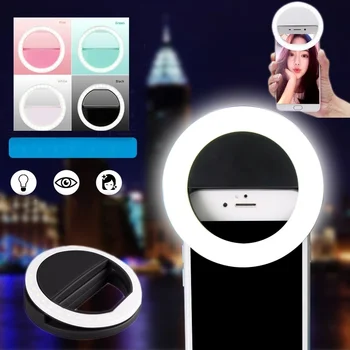 הוביל Ringlight Selfie טבעת אור עבור iPhone סמסונג Huawei Xiaomi נייד צילום אורות וידאו קליפ צילום תאורה