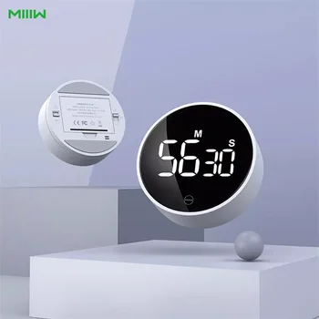 100% מקוריים MIIIW LED דיגיטלי טיימר מטבח לבישול מקלחת ללמוד שעון עצר, שעון מעורר מגנטית אלקטרונית ספירה לאחור זמן