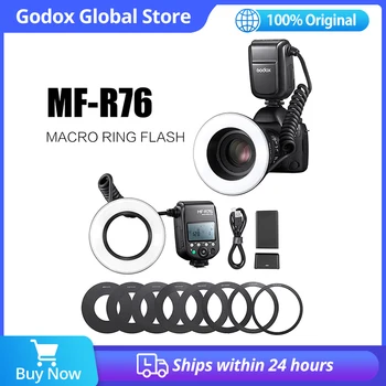 Godox MF-R76 RING76 5000K מאקרו הובילו טבעת אור Speedlite Flash Light עבור Sony Canon Nikon מצלמת 5D 6D 7D 60D 70D 80D D850 A7MIV