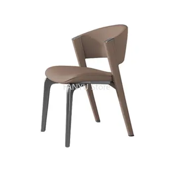 נורדי יוקרה מתכת, כסאות אוכל בעיצוב מטבח יצירתי כסאות אוכל ביתי Cadeira דה בג פריטים ביתיים WZ50DC