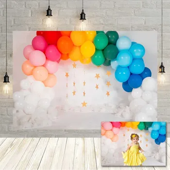 Avezano קשת בלונים ענן תינוק מקלחת דיוקן רקע צילום לצילום סטודיו ילד יום ההולדת רקע אביזר