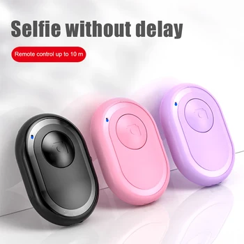 מיני בקר אלחוטי Bluetooth תואם שליטה מרחוק כפתור טיימר-עצמי שחרור תריס Selfie עבור טלפונים חכמים המצלמה