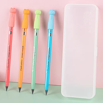 ניתן למחיקה Inkless העט עם מחק מכסה העט עיפרון התיק נשלף בורג החוד למילוי חוזר לשימוש חוזר לא השחזה עבור ילדים