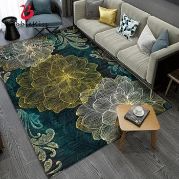 בועה לנשק שטיחים עבור הסלון הפוסט-מודרנית בסגנון להתאים אישית את השטיח יצירתיות זהב פרחוני שטיח הרצפה שטיח בית עיצוב יוקרתי השטיח