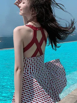 Puku Juzg בגדי נשים לכסות את הבטן אביב חם חתיכה אחת בגדי ים עם פסים לשחות השמלה בגדי ים חוף ללבוש 2022 קיץ חדש