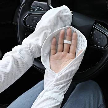 גודל גדול קרח שרוול כפפות נשים של קיץ נהיגה הגנה מפני השמש היד שרוולים לנשימה רופף משמר זרוע UV חיצונית